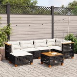 Cumpara ieftin Gossi set canapele de gradina cu perne, 7 piese, negru, poliratan