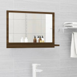 Oglindă de baie, stejar maro, 60x10,5x37 cm, lemn compozit, vidaXL