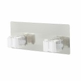 Suport Adeziv Alb Premium 2 in 1, pentru Matura, Mop sau Accesorii Bucatarie si Baie, CBD CORAL BEST DEALS Alb mat 1 bucata Alb mat 1