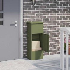 vidaXL Cutie pentru colet Olivengr&oslash;nn 44.5 x 29 x 110.5 cm Oțel