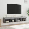 Gossi comode tv cu lumini led, 2 buc., gri sonoma, 80x30x30 cm