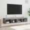 Gossi comode tv cu lumini led, 2 buc., gri sonoma, 80x30x30 cm