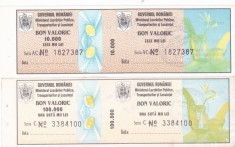 GUVERNUL ROMANIEI - BON VALORIC 1990 SI 1992 DE 10.000 SI 100.000 LEI. foto