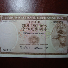 TIMOR 100 ESCUDOS 1963 UNC