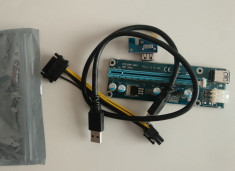 Riser card PCI Express 1X la 16X, USB 3.0, VER 006C foto