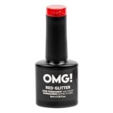 Oja de unghii semipermanentă roșie cu glitter, 8 ml, CMCLASS