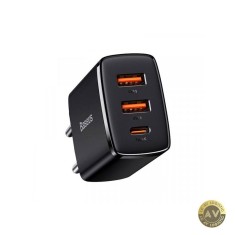 Incarcator Retea Baseus Compact 30W 3A 1 x USB-C - 2 x USB-A Negru CCXJ-E01