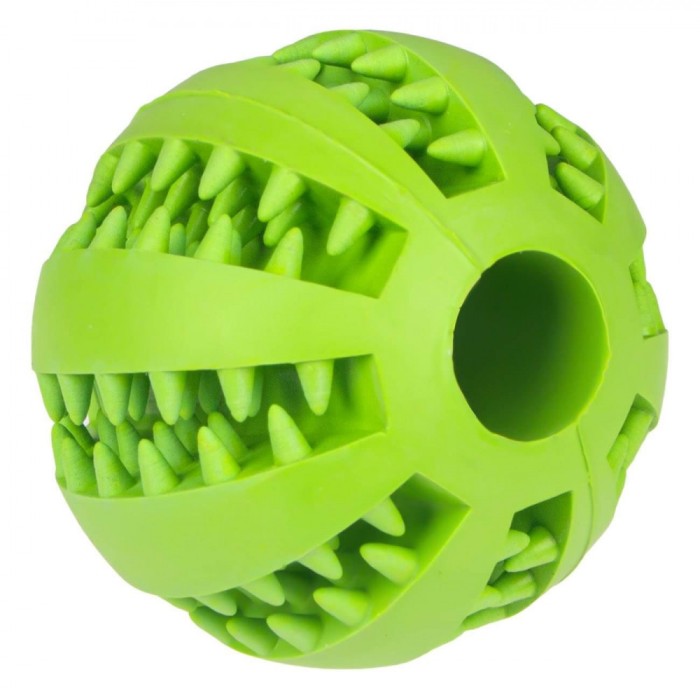 Jucărie C&acirc;ini, Minge Cauciuc, Verde, 7.5cm