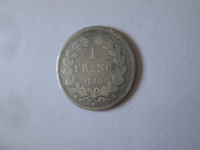 Rara! Franta 1 Franc 1840 A(Paris) argint Louis Philippe I