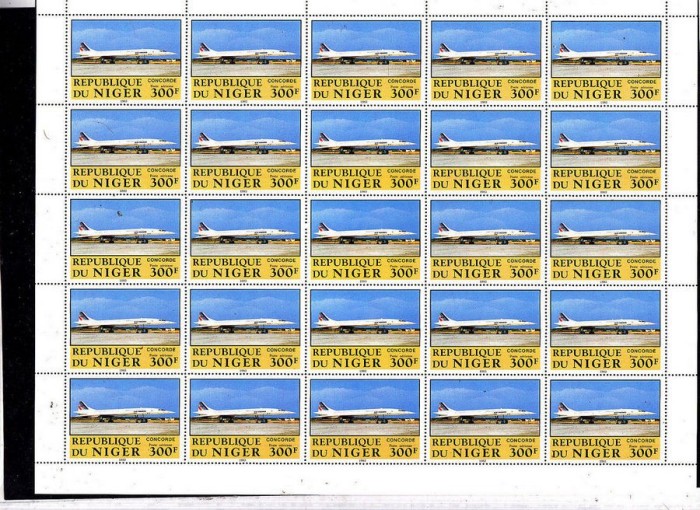 Niger 1983 25 x Aviation bi-centenary in block Mi.830 MNH DA.224