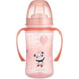 Canpol babies Exotic Animals cană pentru antrenament cu m&acirc;nere 6+ m Pink 240 ml