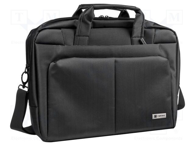Laptop bag black polyester Usable dim: 365x40x245mm 14.1&quot;