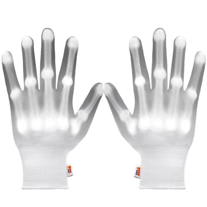 Manusi LED pentru adulti, Linomag&reg;, 3 moduri de iluminare, Efect radiografie, Alb