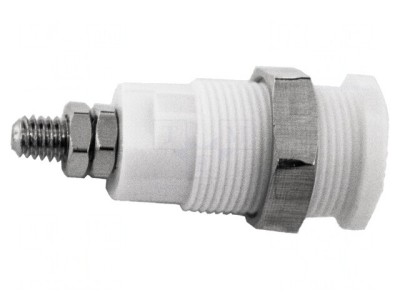 Conector Banană Alb 4mm 36A 1kV Nichelat foto