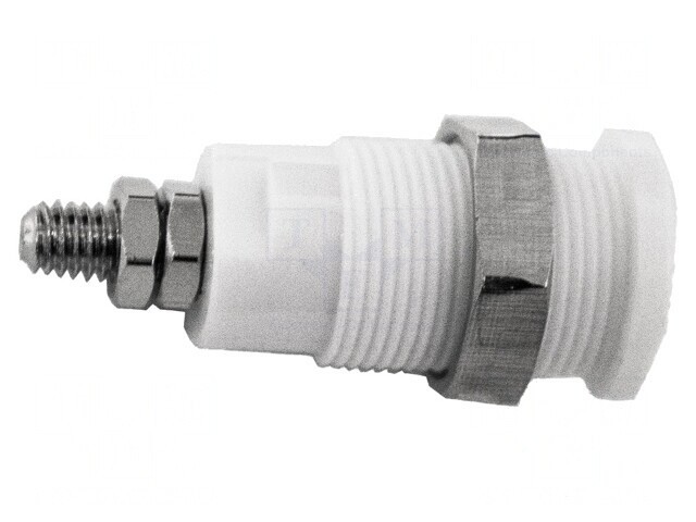 Conector Banană Alb 4mm 36A 1kV Nichelat