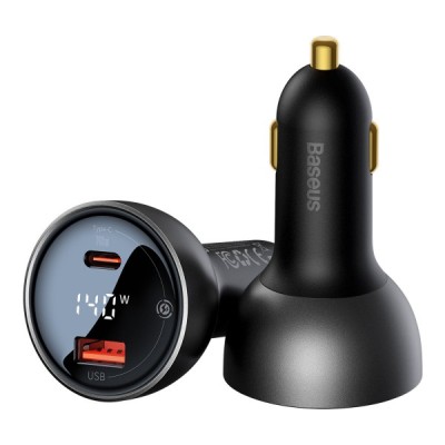 Incarcator Auto Cu Cablu USB-C Baseus, 140W, 5A, 1 x USB-A - 1 x USB-C, Negru CGZX070001 foto
