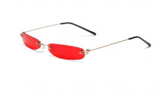 Ochelari de soare Fashion fara rama Rimless Auriu Rosu foto