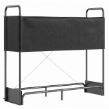 Outsunny Suport pentru Lemne de Foc pentru Interior și Exterior, Oțel Galvanizat cu Husă Oxford, 132x38x118 cm, Negru | Aosom Romania