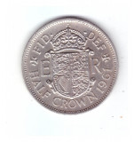 Moneda Anglia 1/2 / half crown 1961, stare buna, curata, Europa, Cupru-Nichel
