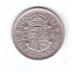 Moneda Anglia 1/2 / half crown 1961, stare buna, curata