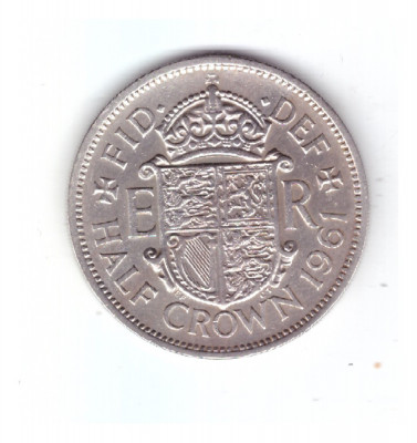 Moneda Anglia 1/2 / half crown 1961, stare buna, curata foto