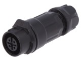 Conector Circular Mufă 12mm 4-Pin Aurit 5A Mamă