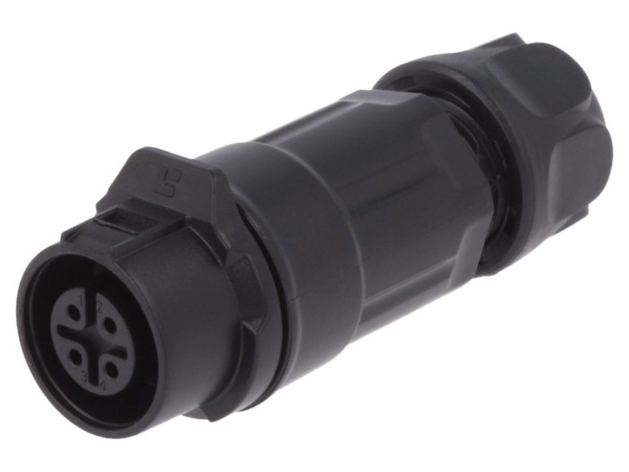 Conector circular mamă 4 pini aurit IP67