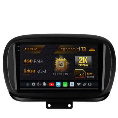 Navigatie Fiat 500X (2014-2020), Android 13, V-Octacore 4GB RAM + 64GB ROM, 9.5 Inch - AD-BGV9004+AD-BGRKIT362 foto