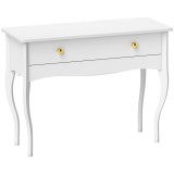 HOMCOM Masă de Toaletă Elegantă cu Sertar Spațios din Lemn Alb 100x40x74 cm | Aosom Romania