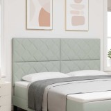 VidaXL Tăblie cap Pe perete Geometric Gri deschis 180 cm Catifea