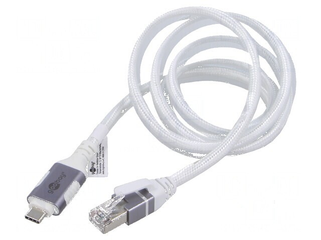 Cablu USB 3.1 RJ45 USB-C 1m alb