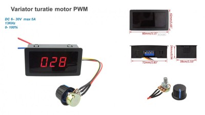 Variator turatie motor PWM 12V 24V 5A foto