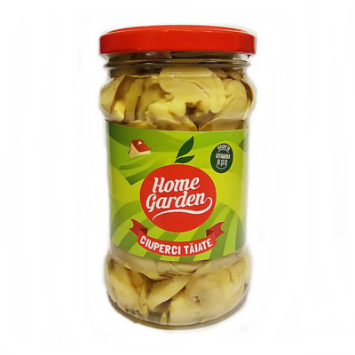 Bax 10 Borcane Ciuperci Taiate HOME GARDEN, 320 ml/280 g, Ciuperci pentru Gatit, Ciuperci Taiate, Ciuperci la Borcan, Ciuperci Prefierte, Ciuperci Fie foto