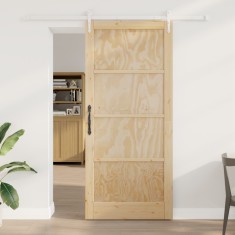 Ușa glisantă vidaXL cu set de accesorii 93x211 cm din lemn masiv de pin, Ușa interioară vidaXL &#039;ORKDAL&#039;93x211x4 cm din lemn masiv de pin