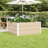 vidaXL Jardinieră Creme 100 x 100 x 45 cm Oțel 42018078