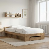 Cumpara ieftin Cadru de pat cu depozitare cu raft Stejar artizanal 80 x 200 cm