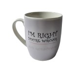 Cana, 360 ml, Alb/Gri Argintiu cu mesaj