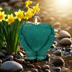 Lumanare Parfumata Inima in Maini - Handmade, Cadou sau Marturie Eveniment