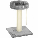 PawHut Copac pentru pisici, pat pentru pisici, 1 pat, incl. jucărie pentru pisici, 55 cm x 55 cm x 83 cm, Gri | Aosom Romania