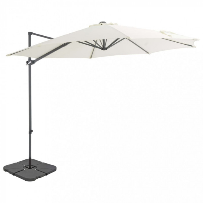 Umbrela de exterior cu baza portabila, nisipiu GartenMobel Dekor