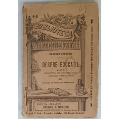 DESPRE EDUCATIE de HERBERT SPENCER , 1896