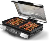 Cumpara ieftin Grill electric și plancha Ninja Sizzle Pro XL GX101EU, pentru interior, placă grill și plancha superioară, &icirc;nveliș ceramic antiaderent, capac de
