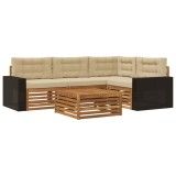 vidaXL Set de canapele de exterior 5 pcs Natural și Bej 3383336