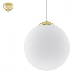 Lampă Suspendată Ugo Aur Alb Oțel/Sticlă 1 Bec Minge Minimalist De Interior foto