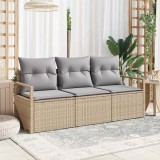 VidaXL Set de canapele pentru grădină cu pernă 3 pcs Bej, Gri deschis