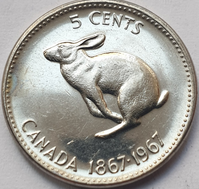 5 cents 1967 Canada, Confederation 100th Anniversary of Canada, unc, km#66