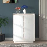 VidaXL Pantofar, alb, 60x35x80 cm, lemn masiv de pin