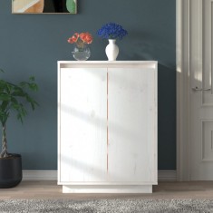 vidaXL Pantofar, alb, 60x35x80 cm, lemn masiv de pin 813531