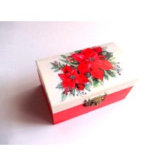 Cutie din lemn cu floarea craciunului 47385