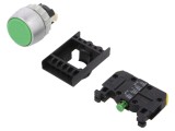 Comutator Apăsare 22mm 1 NO Verde